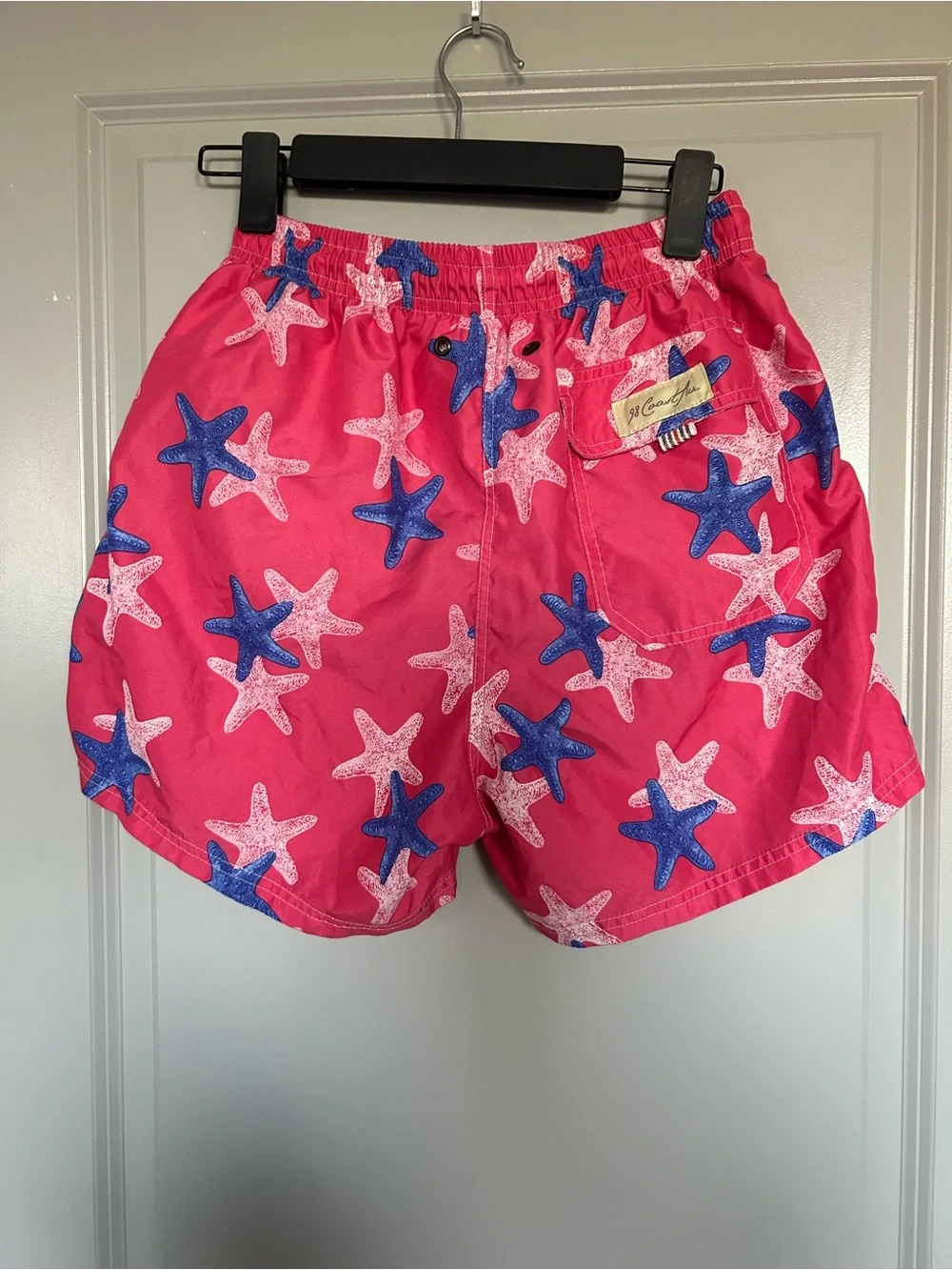 Set of 2 Men's Coral Pink Starfish and Paisley SwimTrunks by 98 Coast Ave